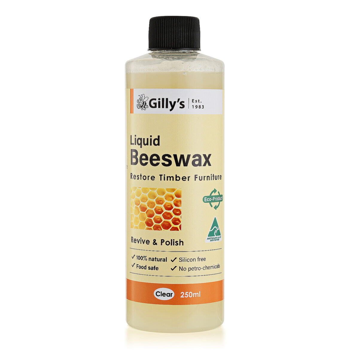 Gilly’s Liquid Beeswax Furniture Polish 250ml or 1 Litre. QLD Lamp Oil Supplies