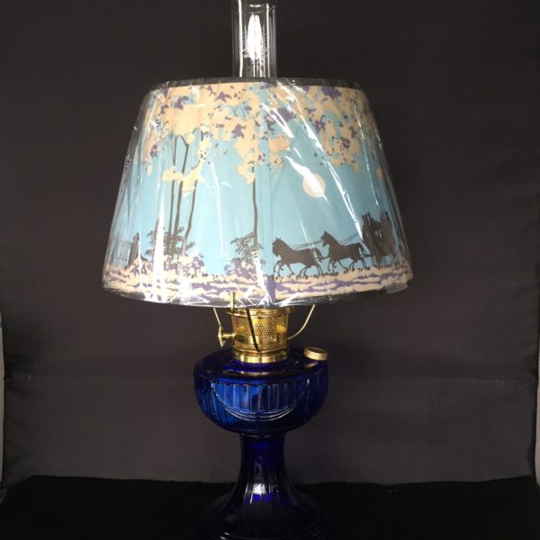 New Aladdin Oil Lamp Lincoln Drape Table Lamp Cobalt Blue