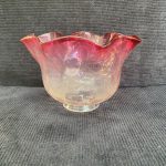 Cranberry Glass Shade with pretty frill - 64mm base